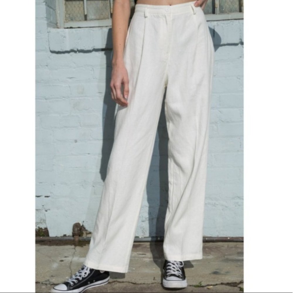 Brandy Melville Beige Linen Amelia Pants
